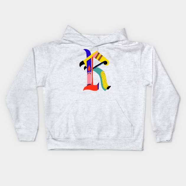 R Letter Kids Hoodie by ezrawsmith